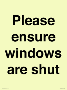 Please ensure windows are shut